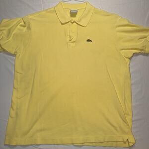 VTG LACOSTE Classic Fit Polo Shirt Men's Size XL 7 Yellow Cotton Short Sleeve